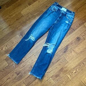 Mother High Waist Dazzler Shift Distressed Jeans